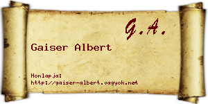 Gaiser Albert névjegykártya
